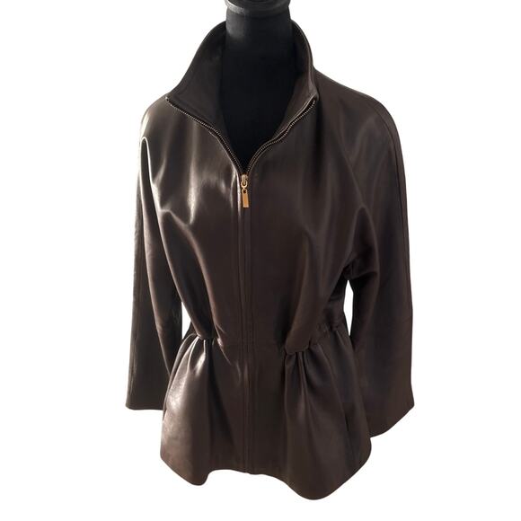 LNR Glove Tanned Leather Jacket Size M Buttery Brown Model Off Duty - Picture 8 of 12